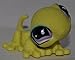 Gecko #596 (Real Feel: Yellow, Purple Eyes) - Littlest Pet Shop (Retired) Collector Toy - LPS Collectible Replacement Figure - Loose (OOP Out of Package & Print)