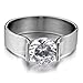 Women's Stainless Steel Rings Wedding Band CZ Silver White Charm Elegant
