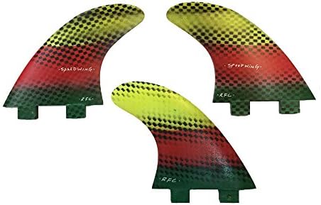 Rainbow Fin Company FCS base SPEEDWINGS surfboard skegs Thruster Tri Set - Rasta