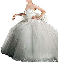 Junior Sweetheart  Beaded Applique Lace Tulle  Ball Gown Wedding Dress 