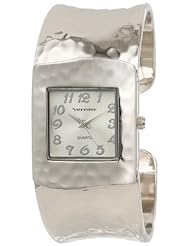 Vernier Womens VNR1832 Silver Tone Hammered Bangle Watch