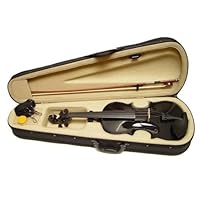 ViolinSmart Solid Wood Black color 1/4 Size Violin with case and Accessories