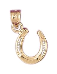 14K Yellow Gold Horseshoe Pendant
