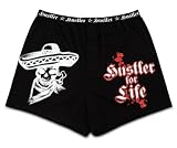 HUSTLER BLACK HUSTLER FOR LIFE 100% COTTON kintted BOXER SHORT