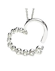 7/8 ct tw Journey Diamond Heart Pendant in 14k White Gold
