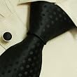 Black Polka Mens Ties Lot Black Polka Boyfriend's Gift Handmade Silk Tie Cuff Links Set 6456
