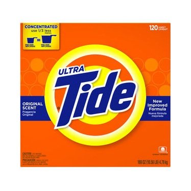 Tide Powder Detergent, Original Scent, Case Pack, Two 120-Load Boxes (240-Loads)