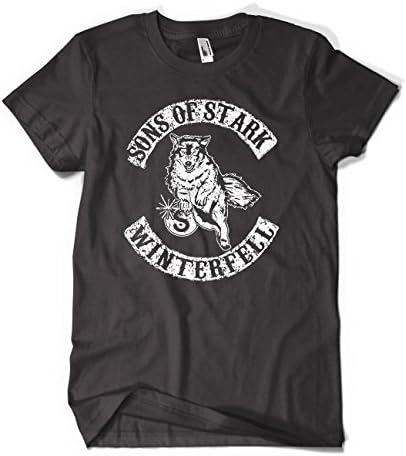 Game Of Thrones Sons Of Stark Design Men's Sleeve Cotton Black T-Shirt
