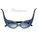 Damenbrille Glitterfledermaus in blau