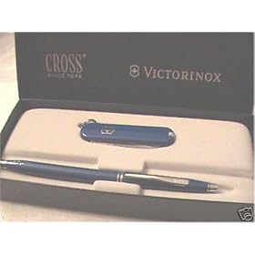 Cross Century Classic Blue Pen with Victorinox Pocket Knife