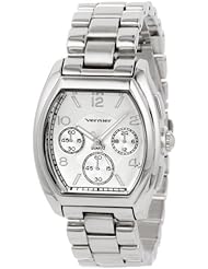 Vernier Womens VNR11147SS Boyfriend Tonneau Faux-Chrono Bracelet Watch