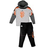 MLB Infant San Francisco Giants Hooded Layer Top & Pant Set (Heather Grey, 12mos)