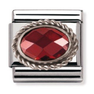 Nomination Composable Damen-Bead Classic Facettierte C. Z. Stahl Silber 925 + Godrone Rot  Preisvergleich