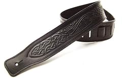 Black Leather Guitar Strap for Electric/Acoustic/Bass Guitar