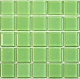 12 x 12 In. Green Apple Glass Green Mosaic Tile Kitchen, Bathroom Backsplash Tiling