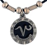 Capricorn Pewter Pendant on Beaded Leather Necklace - Earth Spirit
Necklace