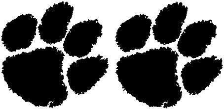 TIGER PAWS (2 PACK)School Sports 3.5" (color: BLACK) Vinyl Decal Window Sticker for Cars, Trucks, Windows, Walls, Laptops, and other stuff.