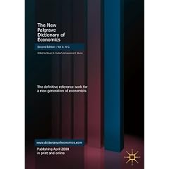 New Palgrave: a dictionary of economics Cover Art