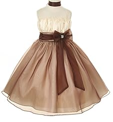 Girls Bubble Dress Spaghetti Strap Crystal  Jeweled Organza/Taffeta  Dress With a Bow(s) and a Sash 