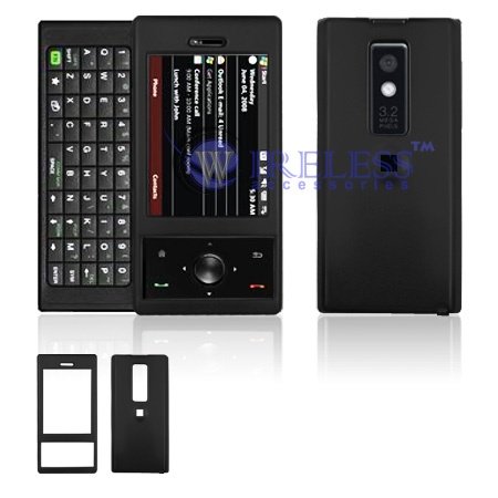 HTC XV6850 TOUCH PRO CDMA VERIZON Cell Phone Black Rubber Feel Protective Case Faceplate Cover