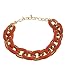 Kenneth Jay Lane - Coral Enamel Large Link Necklace