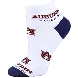 Auburn Tigers White Ladies 9-11 Team Logo Ankle Socks