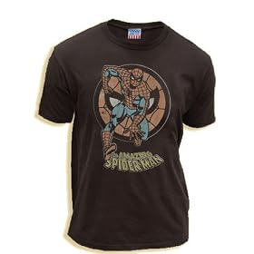 Junk Food The Amazing Spiderman Circle Black Wash Adult T-Shirt Tee