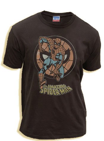 Junk Food The Amazing Spiderman Circle Black Wash Adult T-Shirt Tee