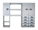 Garagemaid GM8410803 One Large Cabinet, One Cabinet, and 8-Drawer Storage System