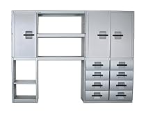 Garagemaid GM8410803 One Large Cabinet, One Cabinet, and 8-Drawer Storage System
