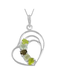 Sterling Silver Peridot and Topaz Necklace (18 Inch)