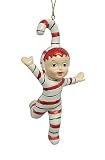 4.5 Candy Fantasy Whimsical Candy Cane Girl Christmas Ornament