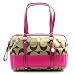 Coach Signature Stripe Zip Satchel