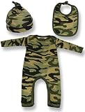 Army Baby Gro, Army Bib, Army Hat Baby Gift Set
