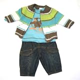3 Pommes - Turquoise Tee with elastic waist jeans (sweater not included)