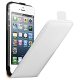 mumbi PREMIUM ECHT Leder Flip Case iPhone 5 Tasche H�lle - Ledertasche iPhone 5 Schutzh�lle weissvon "mumbi"