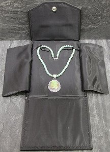 Black Leather Necklace Jewelry Gift Box Folder Display