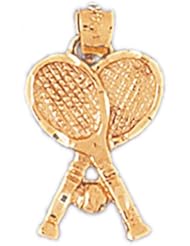 Dazzlers Solid 14 karats gold Double Tennis Racket and Ball Charm Pendant Available in three colors from jewelsberry (weights: 2.1 grams only)