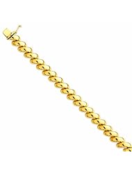 Genuine 14K Yellow Gold San Marco Bracelet 7 Inches 18 Grams Of Gold 100% Satisfaction Guaranteed.