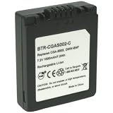 Replacement Battery for Panasonic CGA-S002, CGA-S002A, CGA-S002E, DMW-BM7 and Lumix DMC-FZ1, DMC-FZ2, DMC-FZ3, DMC-FZ4, DMC-FZ5, DMC-FZ10, DMC-FZ15, DMC-FZ20