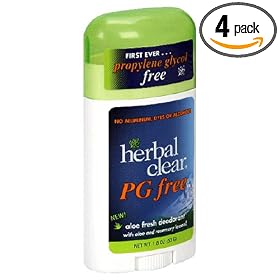 Herbal Clear Deodorant, Aloe Fresh, 1.8-Ounces (Pack of 4)