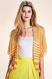 Limited Collection Open Front Striped Cardigan with Linen