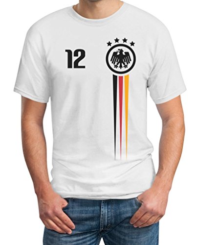 Der 12. Mann – Deutschland Fußball Fanartikel EM 2016 T-Shirt XXX-Large Weiß