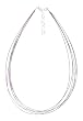 Necklace Cord For Pendants - D66 - Multi-Strand Cord - Stainless Steel with .925 Sterling Silver Ends - 16" + 2" Extension Chain - Lilac Color