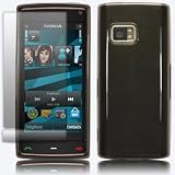 NOKIA X6 GEL CASE - BLACK, WITH SCREEN PROTECTOR PART OF THE QUBITS ACCESSORIES RANGE