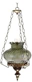 Victorian Swirled Glass 13 Wide Swag Chandelier