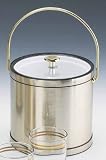 Review Kraftware  / Kraftware 76864 Mylar Brushed Champagne 3 Quart Ice Bucket with Bale Handle, Lucite Cover with Flat Knob