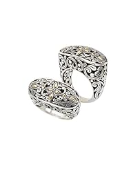 925 Silver Filigree Swirl Ring with 18k Gold Accents- Sizes 6-8