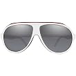 I Ski Cardiac Ridge Tri-Laminates Lifestyle Sunglasses - White/Red/Blue/Smoke with Silver Mirror