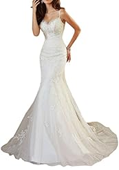 Sexy Satin/Tulle Spaghetti Strap Mermaid Applique Lace Sweetheart  Dress